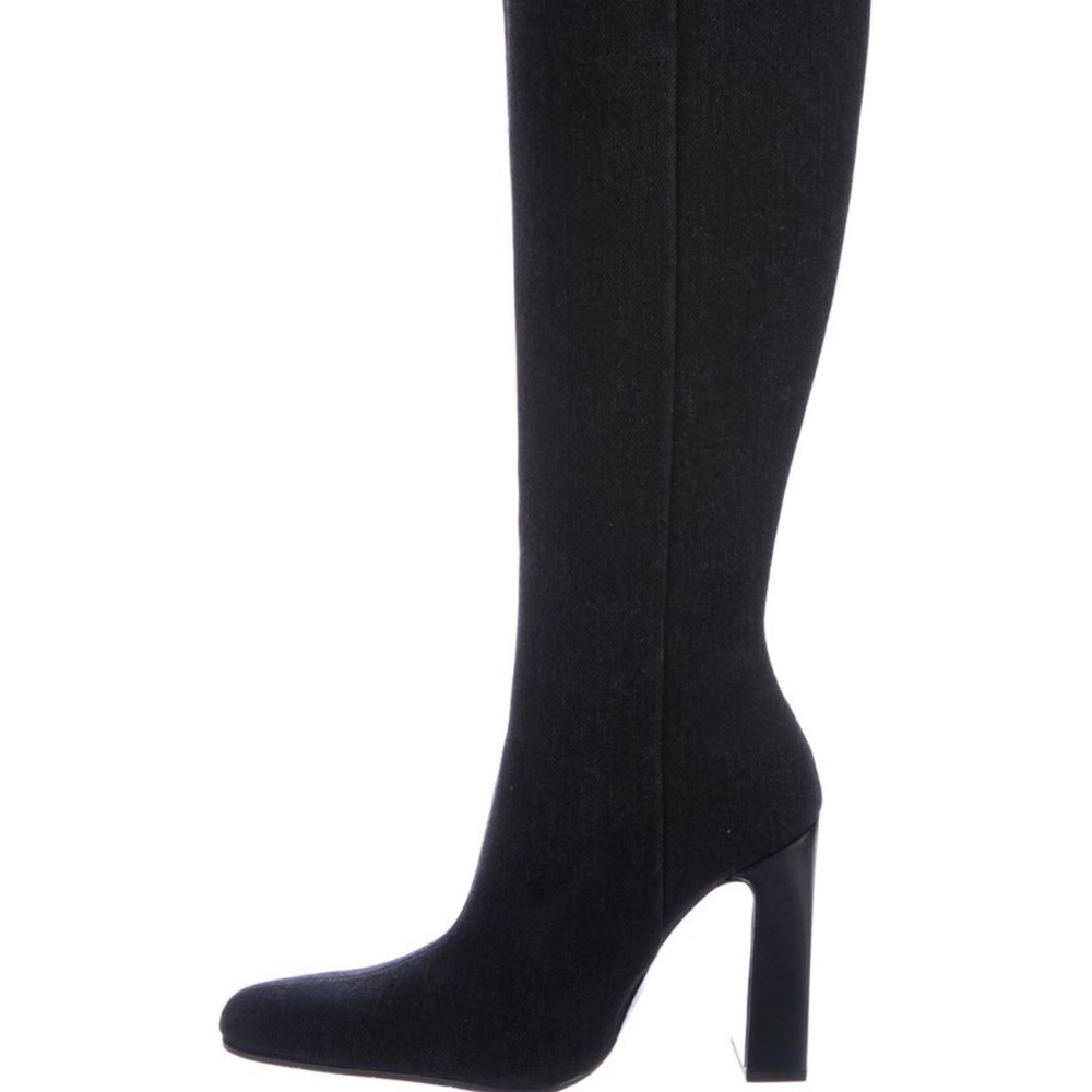 ❤️SOLD❤️BALENCIAGA BLACK DENIM KNEE-HIGH BOOTS